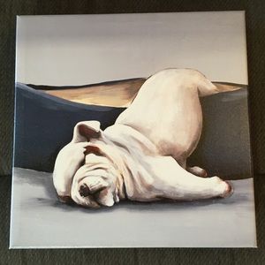 Dog Tired Frenchie French Bulldog Wrapped Canvas